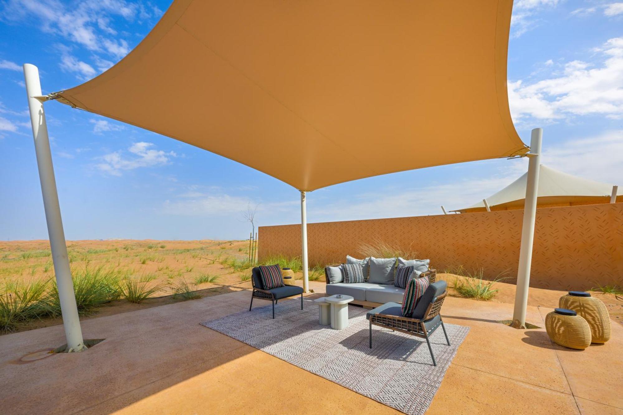 Al Badayer Retreat By Sharjah Collection Ξενοδοχείο Margham Εξωτερικό φωτογραφία A shade sail at the Al Maha Desert Resort, Dubai